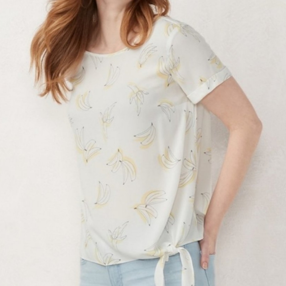 LC Lauren Conrad Banana Blouse Sz XXL
